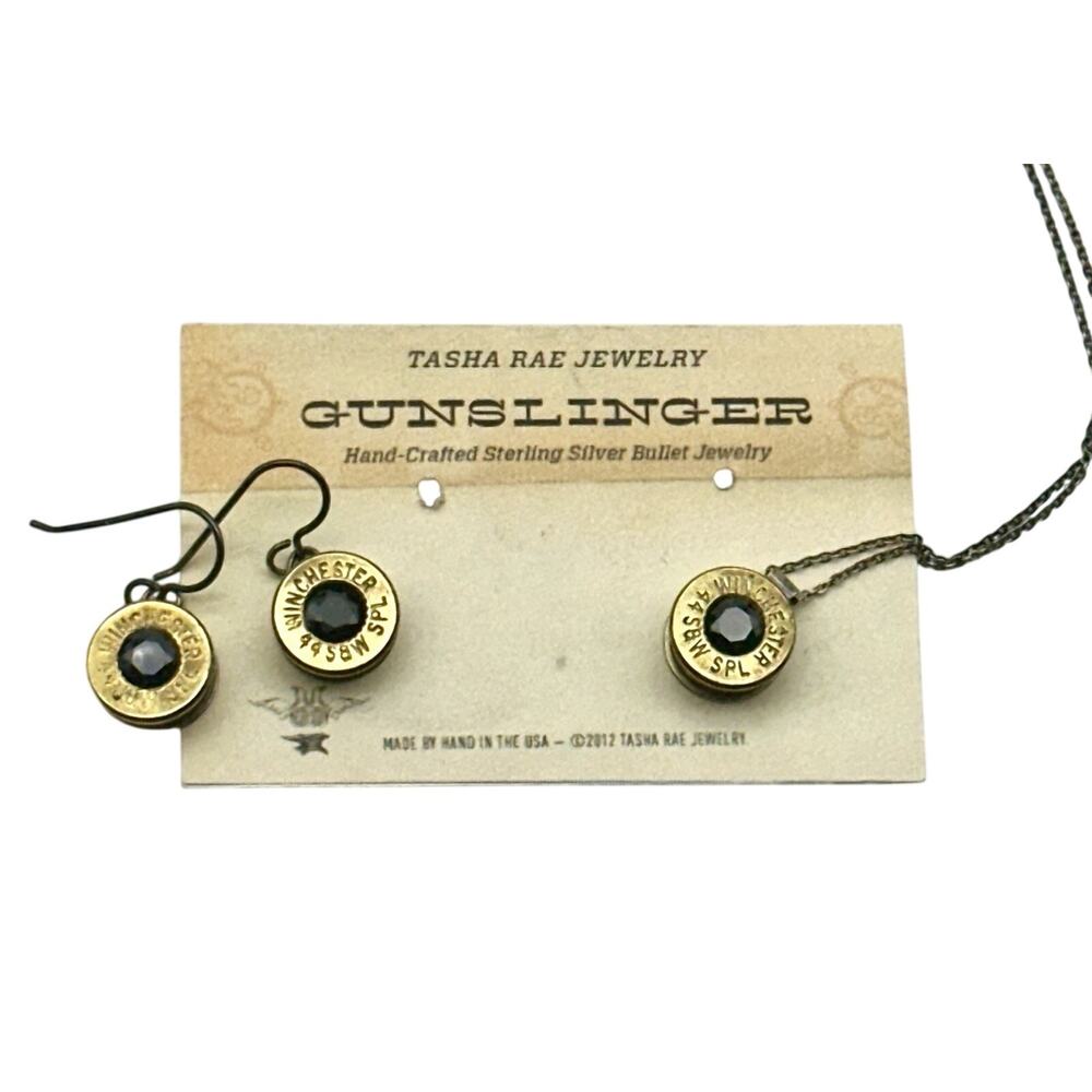 Tasha Rae Gunslinger Handmade Spinel Sterling Silver Backing Earrings Necklace